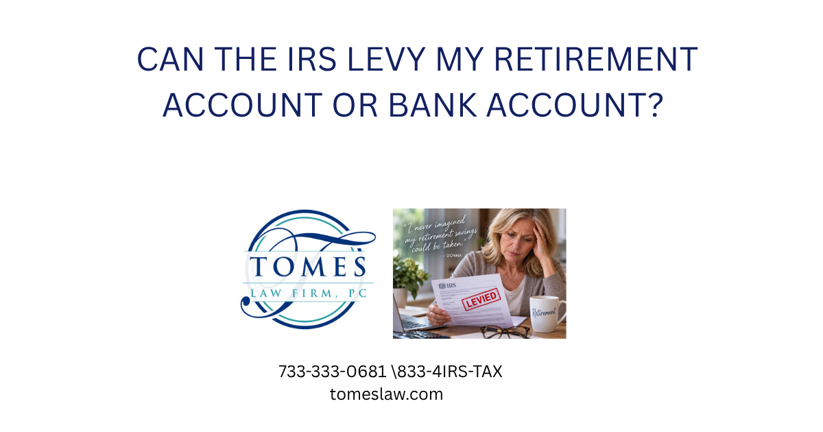 Woman reviewing an IRS levy involving retirement savings