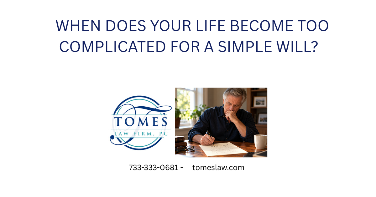 Man writing his own will at home, illustrating why a simple will may not be enough for a complex New Jersey estate plan.