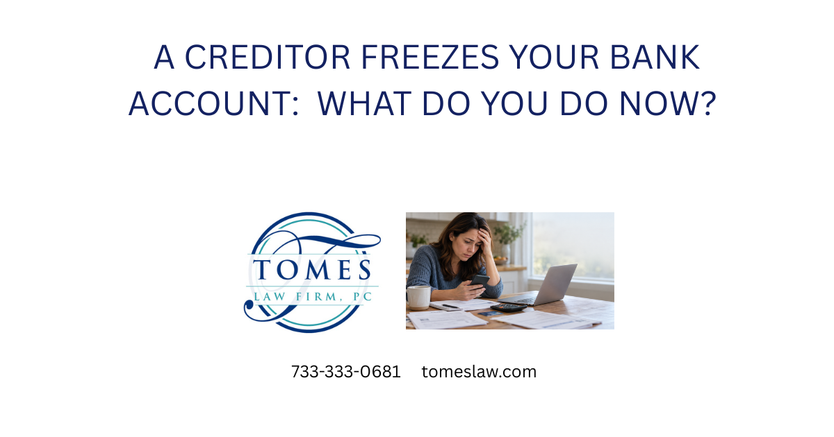 New Jersey consumer reviewing a frozen bank account after a creditor levy.