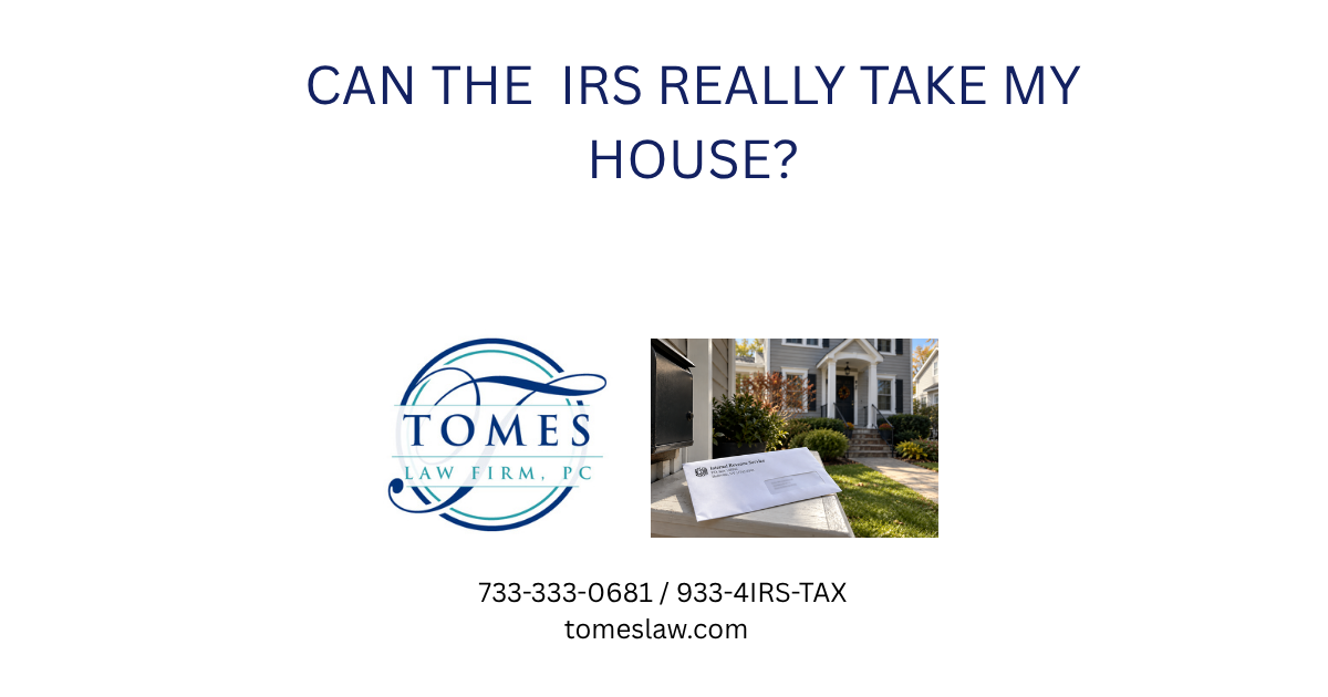 New Jersey home and IRS collection notice involving unpaid federal taxes