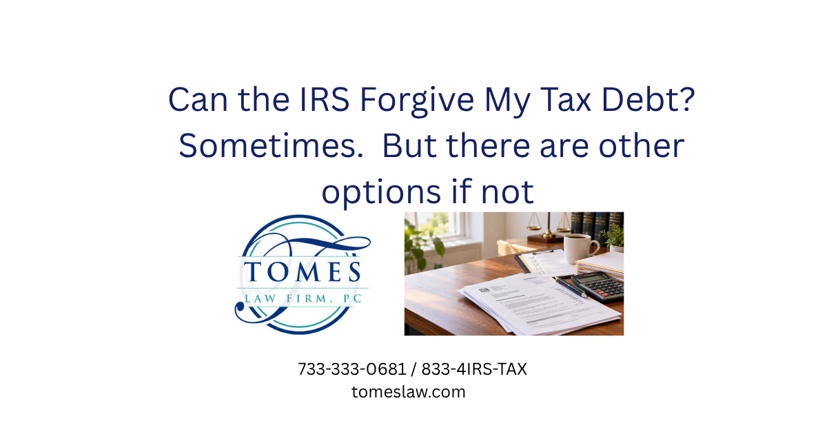 New Jersey taxpayer reviewing an IRS tax bill with a calculator and paperwork on a desk