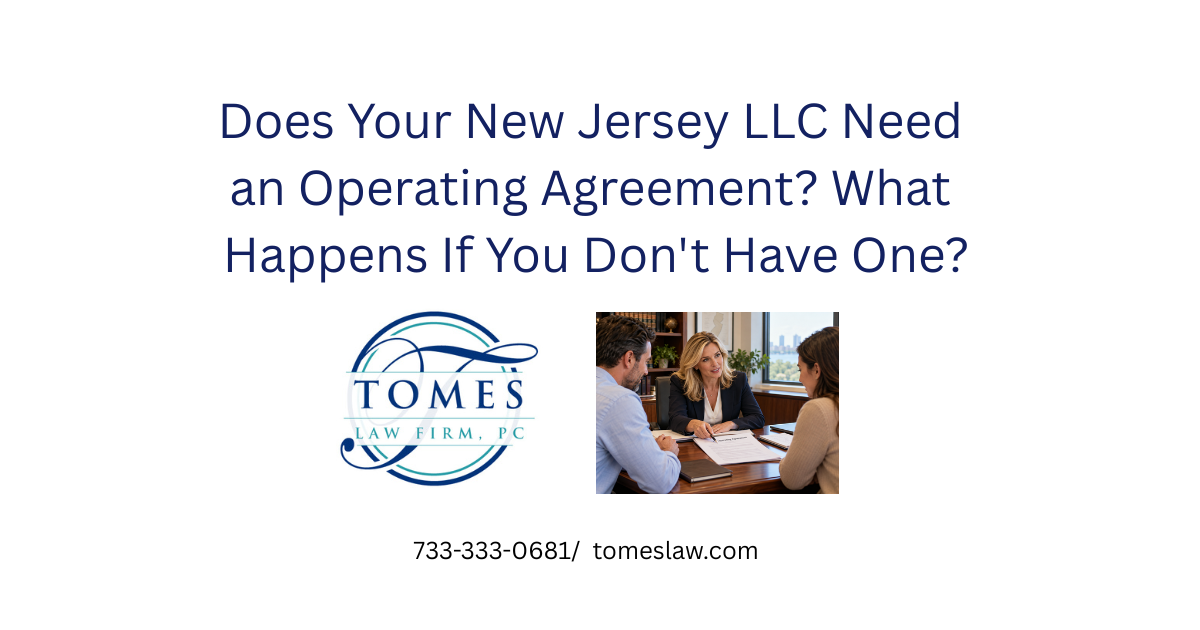New Jersey business attorney reviewing an LLC operating agreement with two business owners.
